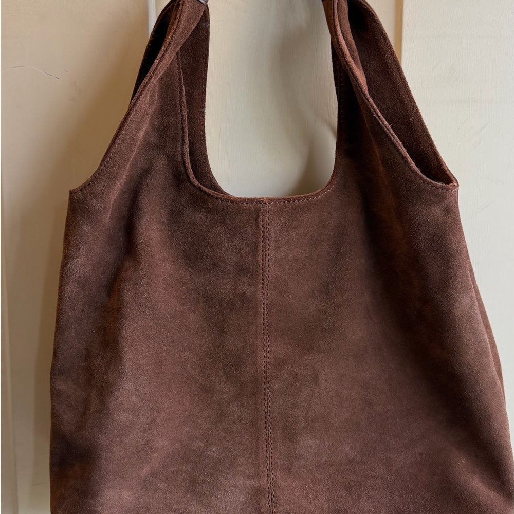 Made In India Chic Brown Suede Shoulder Bag Hobo